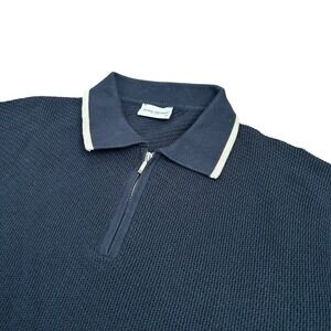 John Henric Cotton Short Sleeve Sweater Medium Preppy Golf Old Money Vacation